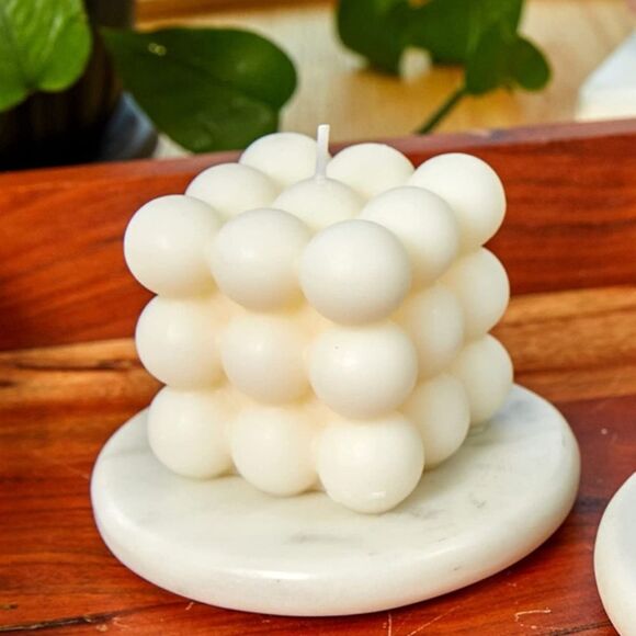 Lot of 3 | BNIB soy wax floral scented bubble cube candles - Picture 2 of 5